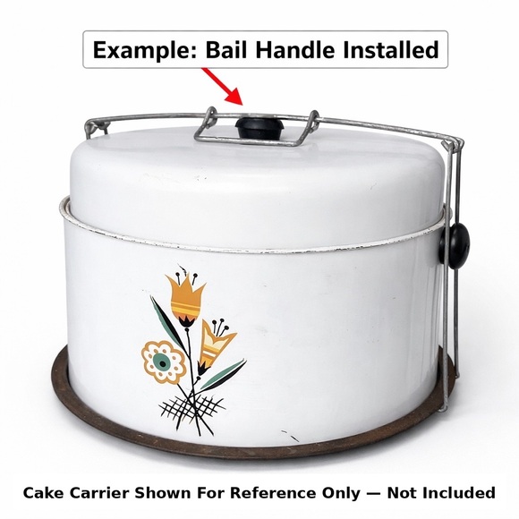 VTG Cake Carrier Wire Bail Handle Clamp Replacement Cake Taker Metal - Picture 10 of 10